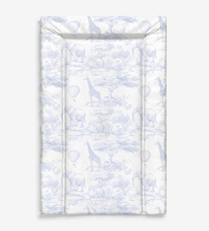 Baby Changing Mat - Chinoiserie Toile de Jouy Safari - COLOUR, Nappy Changing Mat, Waterproof Mat, Baby Gift, Wedge Changing Mat