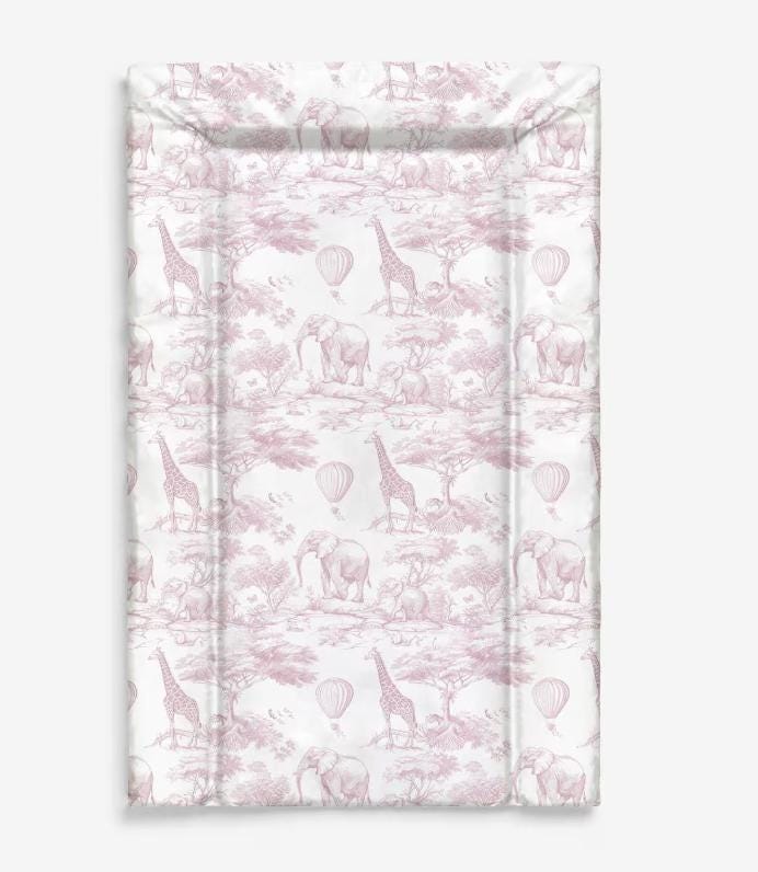 Baby Changing Mat - Chinoiserie Toile de Jouy Safari - COLOUR, Nappy Changing Mat, Waterproof Mat, Baby Gift, Wedge Changing Mat