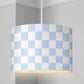 LAMPSHADE - Nursery Ceiling or Table lampshade, Blue and White Checkered Lampshade, Childrens Lampshade, Round Lampshade, kids Lampshade