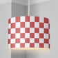 LAMPSHADE - Nursery Ceiling or Table lampshade, Red and White Checkered Lampshade, Childrens Lampshade, Round Lampshade, kids Lampshade