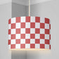 LAMPSHADE - Nursery Ceiling or Table lampshade, Red and White Checkered Lampshade, Childrens Lampshade, Round Lampshade, kids Lampshade