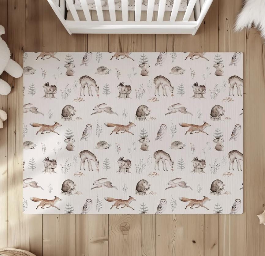 Woodland - Hedgehog and animals Rug, Carpet, kids decor, Children's Room Decor, Kids Rug, Kids Carpet, decor, Woodland decor