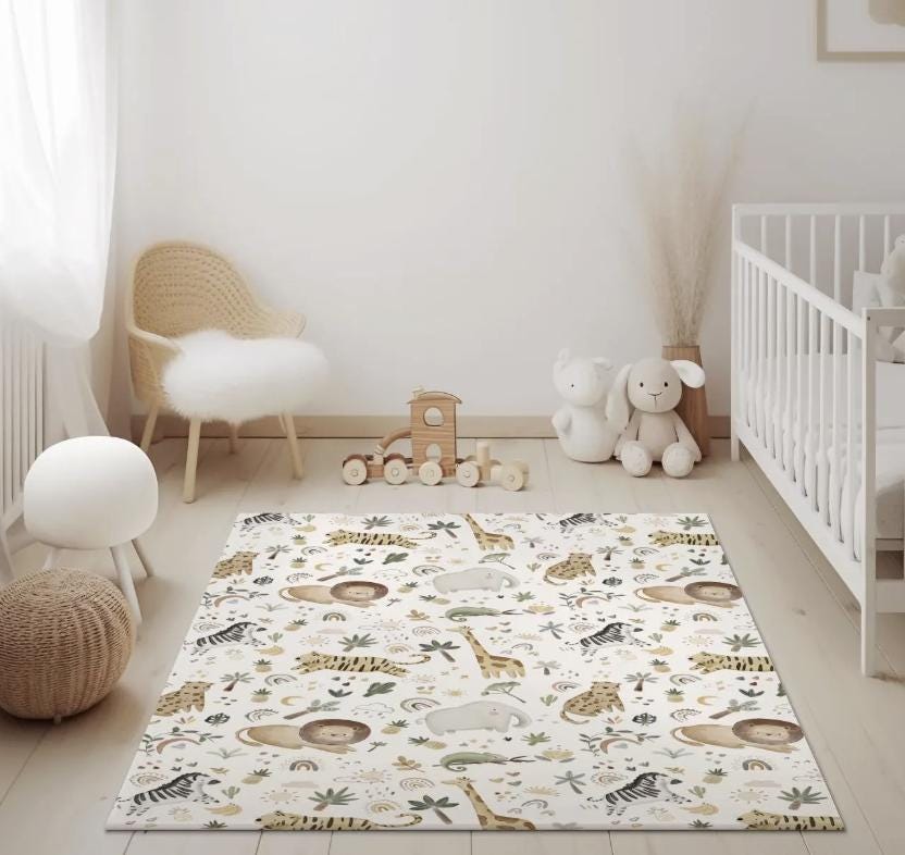 Safari Doodle Rug, Carpet, kids decor, Children's Room Decor, Kids Rug, Kids Carpet, Personalised decor, Safari decor