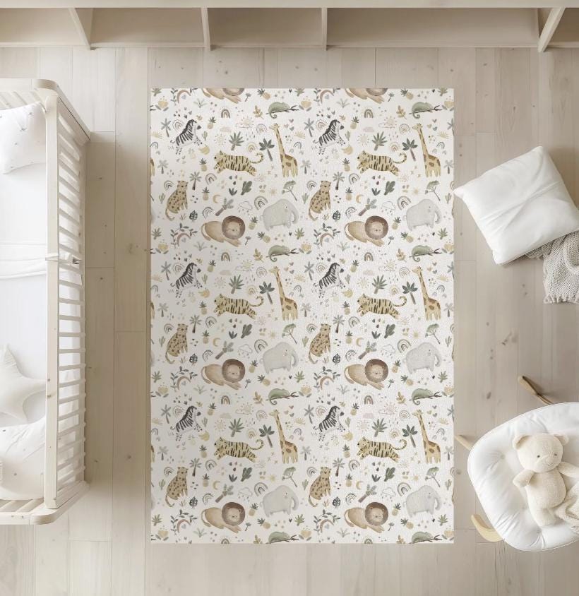 Safari Doodle Rug, Carpet, kids decor, Children's Room Decor, Kids Rug, Kids Carpet, Personalised decor, Safari decor