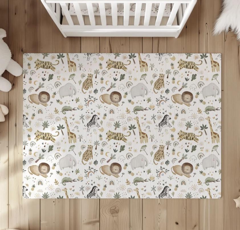 Safari Doodle Rug, Carpet, kids decor, Children's Room Decor, Kids Rug, Kids Carpet, Personalised decor, Safari decor