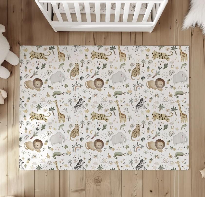 Safari Doodle Rug, Carpet, kids decor, Children's Room Decor, Kids Rug, Kids Carpet, Personalised decor, Safari decor