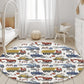 Trucks and Diggers Rug, Round Carpet, kids decor, Children's Room Decor, Kids Round Rug, Kids Carpet, Trucks and Digger decor