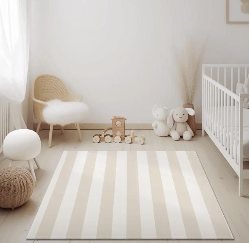Beige Stripe Rug, Carpet, kids decor, Children's Room Decor, Kids Rug, Kids Carpet, decor, Beige Stripe decor