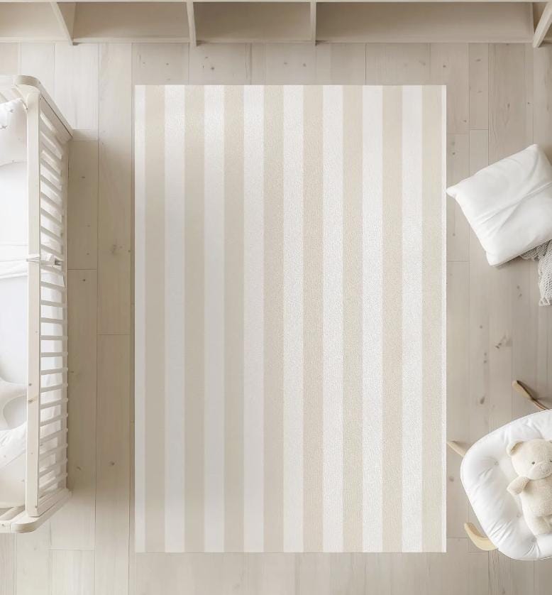 Beige Stripe Rug, Carpet, kids decor, Children's Room Decor, Kids Rug, Kids Carpet, decor, Beige Stripe decor