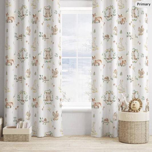 Woodland Bear and animals, Curtains, Blackout or Non Blackout, Eyelet, Pencil Pleat or Rod Pocket, Woodland Curtains, Home Decor