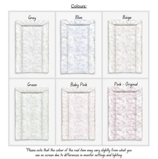 Baby Changing Mat - Chinoiserie Toile de Jouy Safari - COLOUR, Nappy Changing Mat, Waterproof Mat, Baby Gift, Wedge Changing Mat