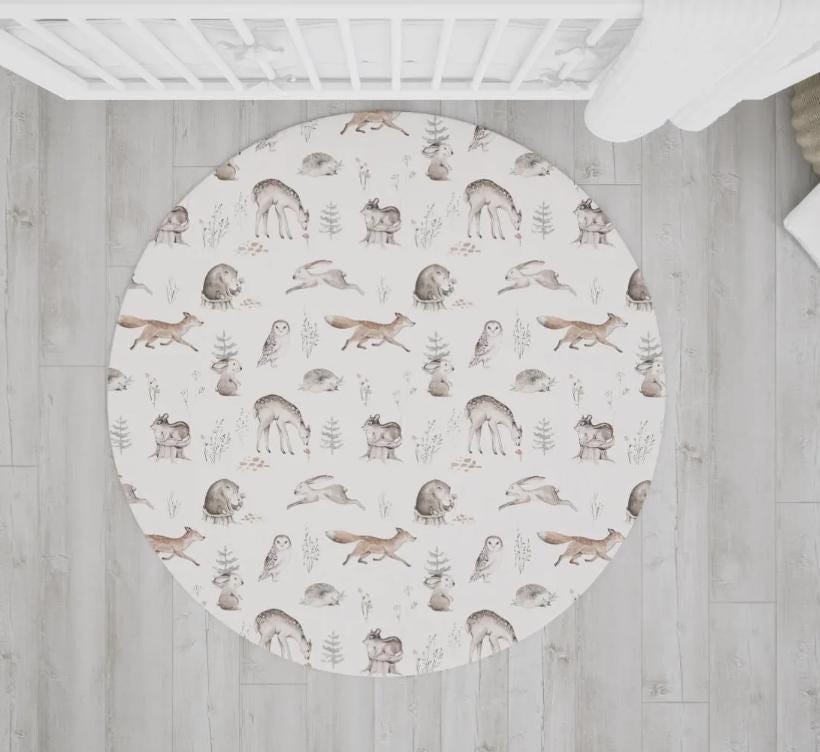 Woodland - Hedgehog and animals Rug, Carpet, kids decor, Children's Room Decor, Kids Rug, Kids Carpet, decor, Woodland decor