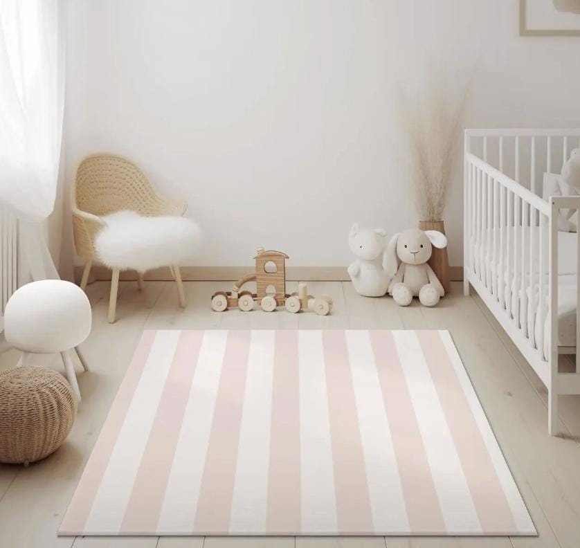 Pink Stripe, Carpet, kids decor, Children's Room Decor, Kids Rug, Kids Carpet, Personalised decor, Pink decor