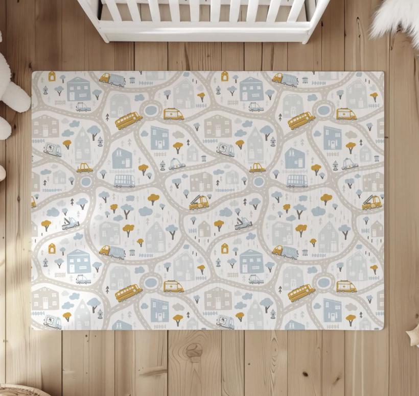 Kids Car Road Map Rug, Carpet, kids decor, Children's Room Decor, Kids Rug, Kids Play Carpet, Kids decor, Road map decor