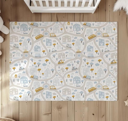 Kids Car Road Map Rug, Carpet, kids decor, Children's Room Decor, Kids Rug, Kids Play Carpet, Kids decor, Road map decor