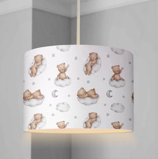 Bear in the Clouds, Brown - Lampshade