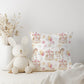 Carousel - PINK Pillow, kids square throw pillow decor, Children's Room Decor, Cotbed bedding, carousel Horse - Pink