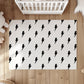 Lightning Flash Rug Carpet, Lightning Bolt kids decor, Children's Room Decor, Kids Rug, Kids Carpet, Monochrome Decor