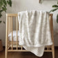 Safari Toile De Jouy - Beige - Sherpa Blanket, Decor, Kids Bedding, Blankets, Children's Room, Bedding, Hot Air Balloons with Safari Animals