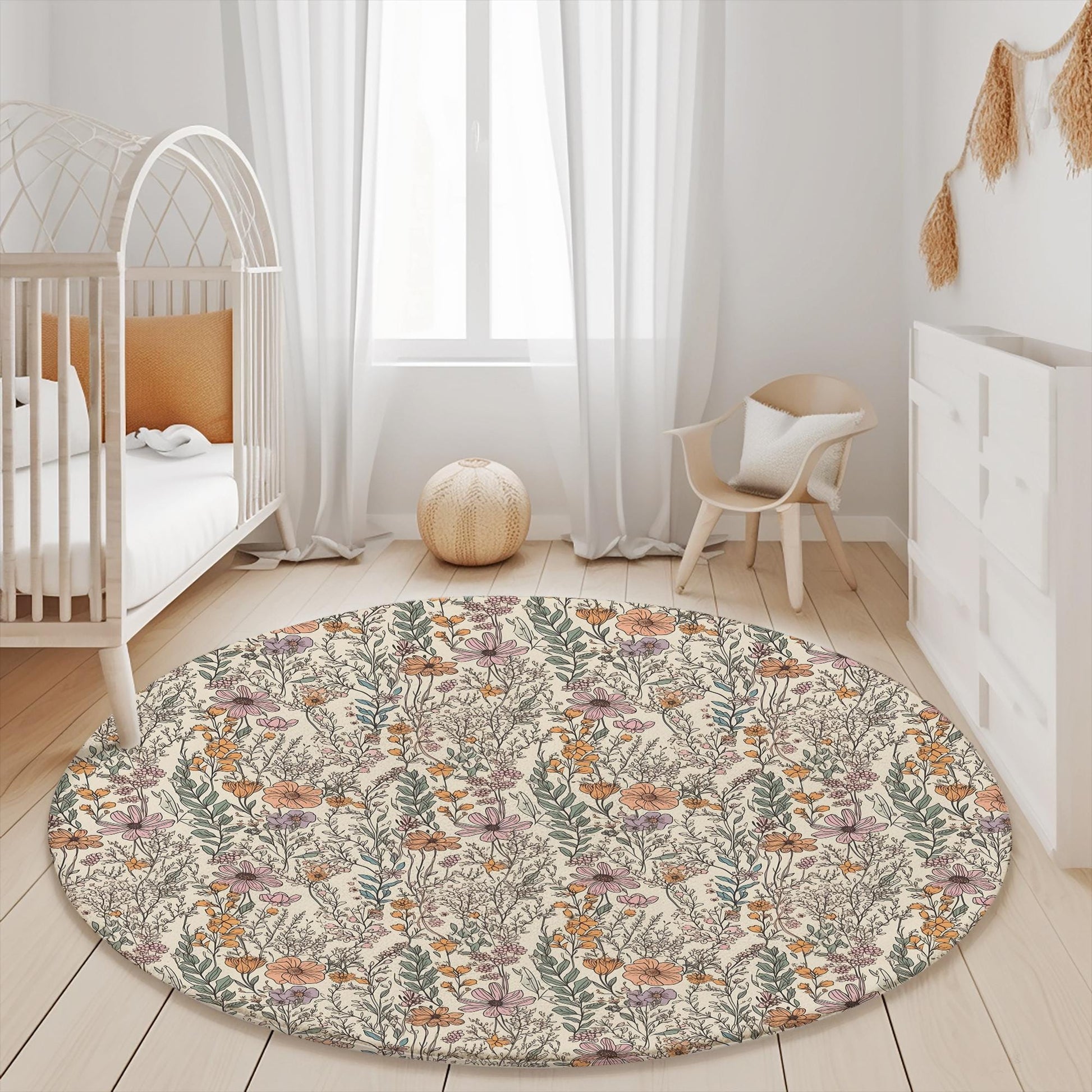 Wildflower Floral Rug Carpet, Playmat, Rug, Carpet, kids decor, Children's Room Decor, Kids Rug, Kids Carpet, Spot Decor