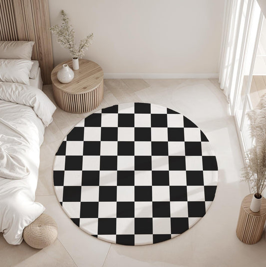 Checkered Black and White (Almost Black), Rug, Carpet, kids decor, Children's Room Decor, Rug, Kids Carpet, Checkered decor