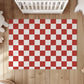 Checkered Red and White, Rug, Carpet, kids decor, Children's Room Decor, Rug, Kids Carpet, Checkered decor