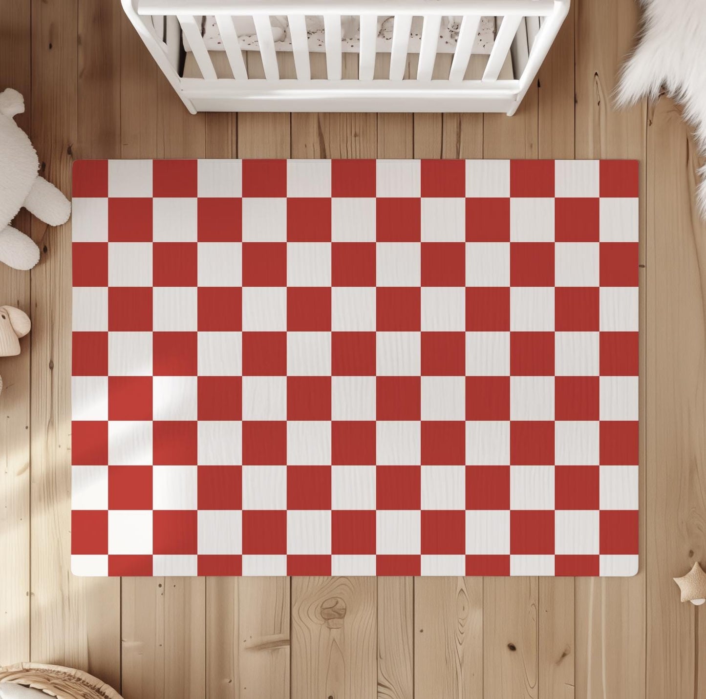 Checkered Red and White, Rug, Carpet, kids decor, Children's Room Decor, Rug, Kids Carpet, Checkered decor