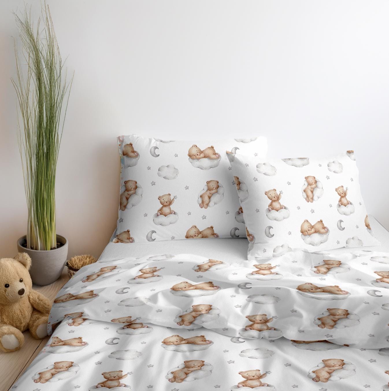 Bear on the Clouds Bedding, Duvet Covers, Fitted Sheets, Bear Bedding, Kids and Baby Bedding, Childrens Room Decor, Bedding and Pillows