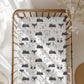 Bears and Mountains Mono - Bedding, Duvet Covers, Fitted Sheets, Bear Bedding, Childrens Bedding, Childrens Room Decor, Bedding and Pillows