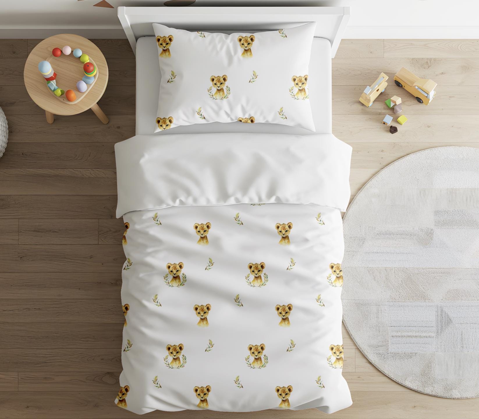 Cubs - Bedding, Duvet Covers, Fitted Sheets, Safari Bedding, Cub Lion Kids Bedding, Childrens decor, Safari bedding