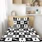Born to Skate - Black Checkered (Almost Black) - Bedding, Duvet Covers, Fitted Sheets, Skateboard, Cool Bedding, Childrens decor, bedding