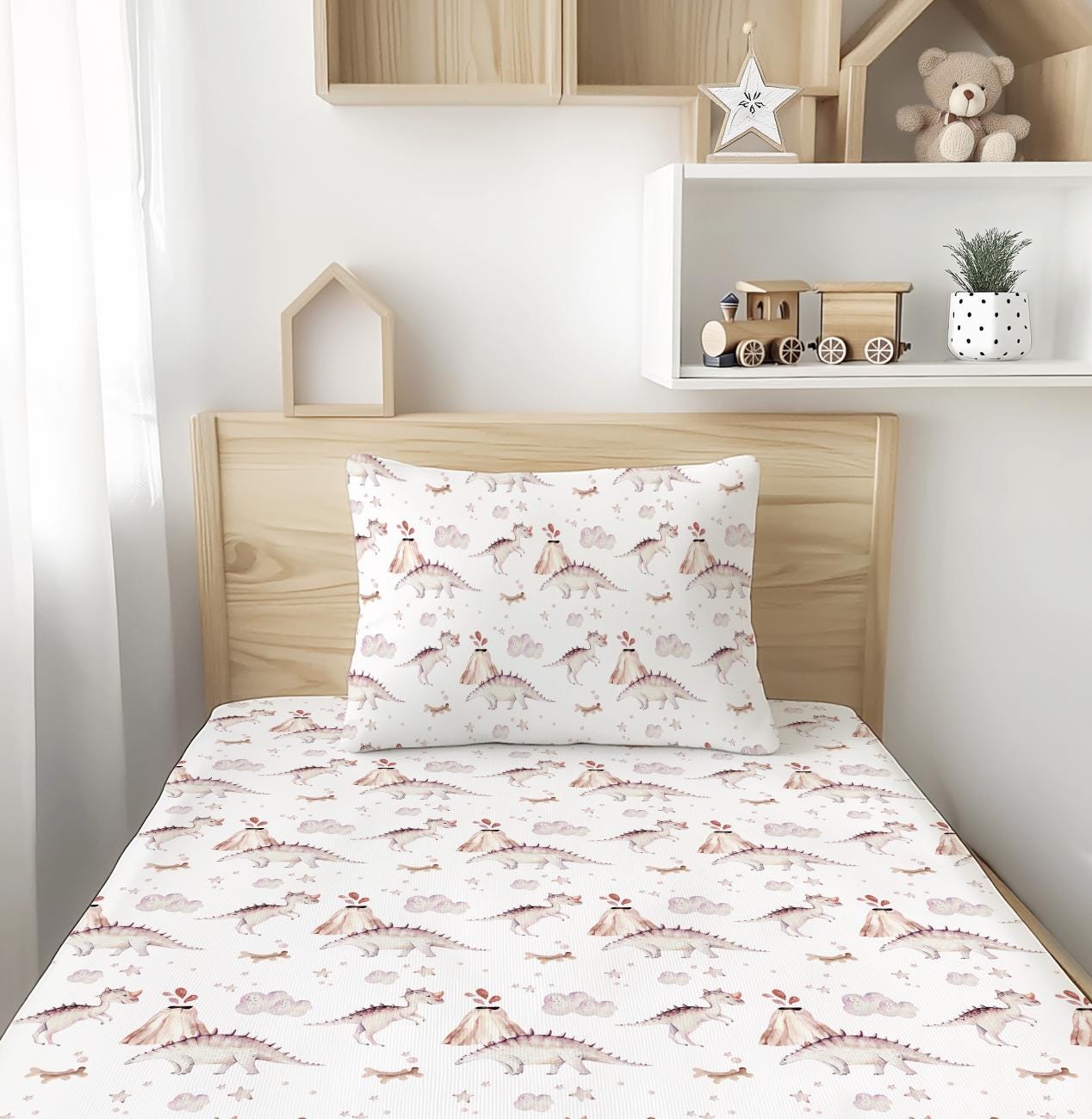 Dinosaurs - Watercolour - Bedding, Duvet Covers, Fitted Sheets, Dinosaurs Bedding, Childrens Bedding, Childrens Room Decor, Bedding