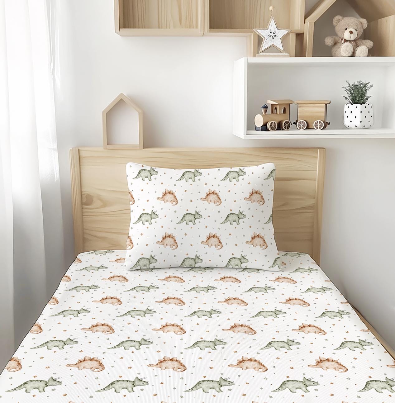 Dinosaurs - Boho - Bedding, Duvet Covers, Fitted Sheets, Dinosaurs Bedding, Childrens Bedding, Childrens Room Decor, Bedding