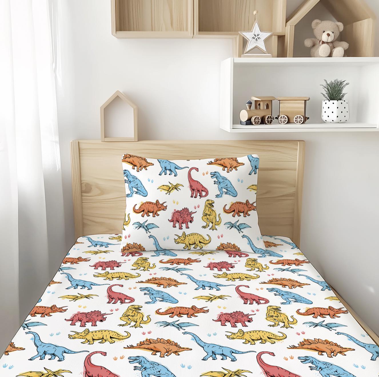 Dinosaurs - Colourful Painted - Bedding, Duvet Covers, Fitted Sheets, Dinosaurs Bedding, Childrens Bedding, Childrens Room Decor, Bedding
