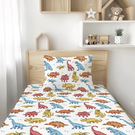 Dinosaurs - Colourful Painted - Bedding, Duvet Covers, Fitted Sheets, Dinosaurs Bedding, Childrens Bedding, Childrens Room Decor, Bedding