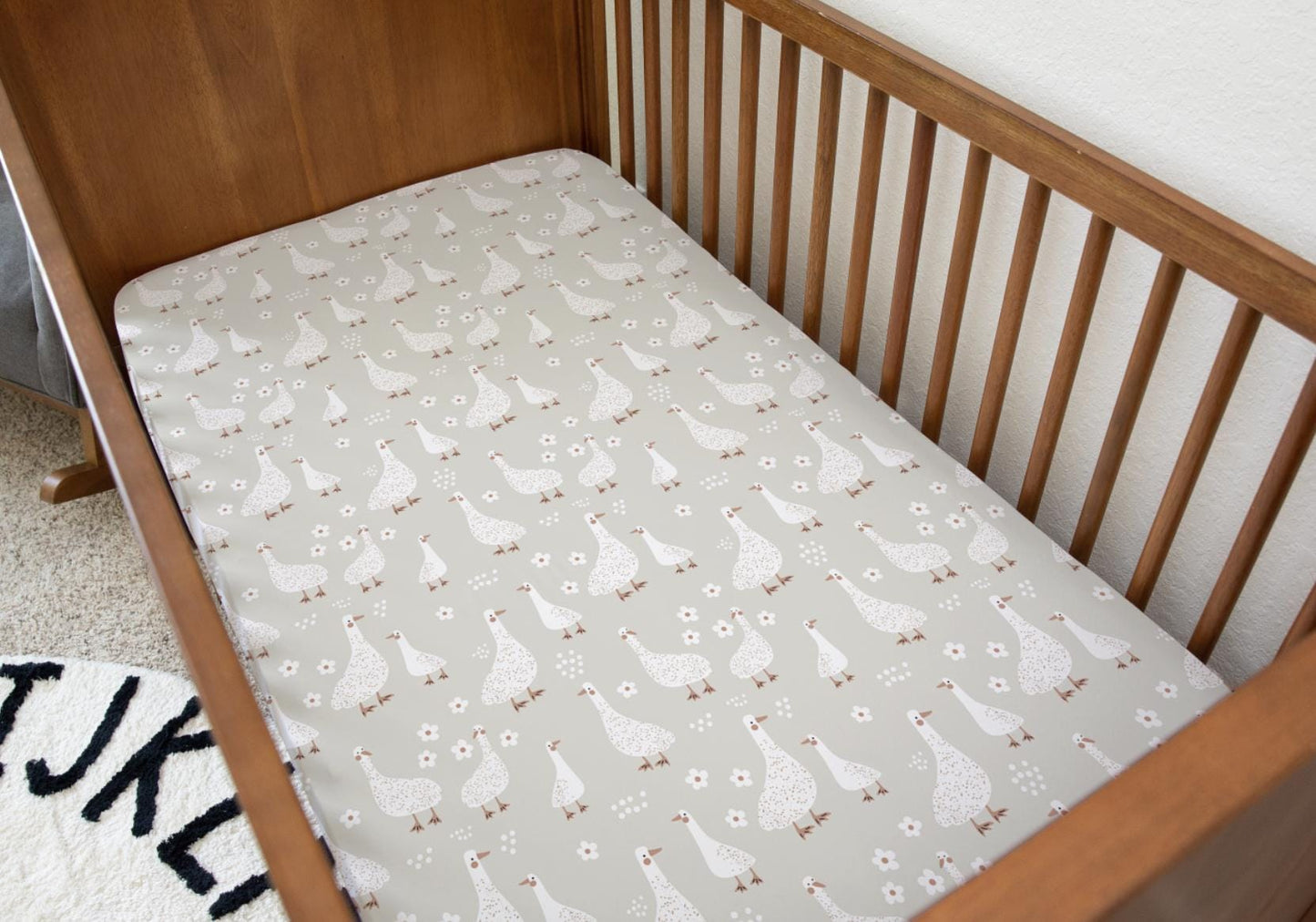 Goose & daisies, Bedding, Duvet Covers, Fitted Sheets, Goose, Duck theme with Hot Air Balloon, Kids Bedding, Cute Floral Bedding