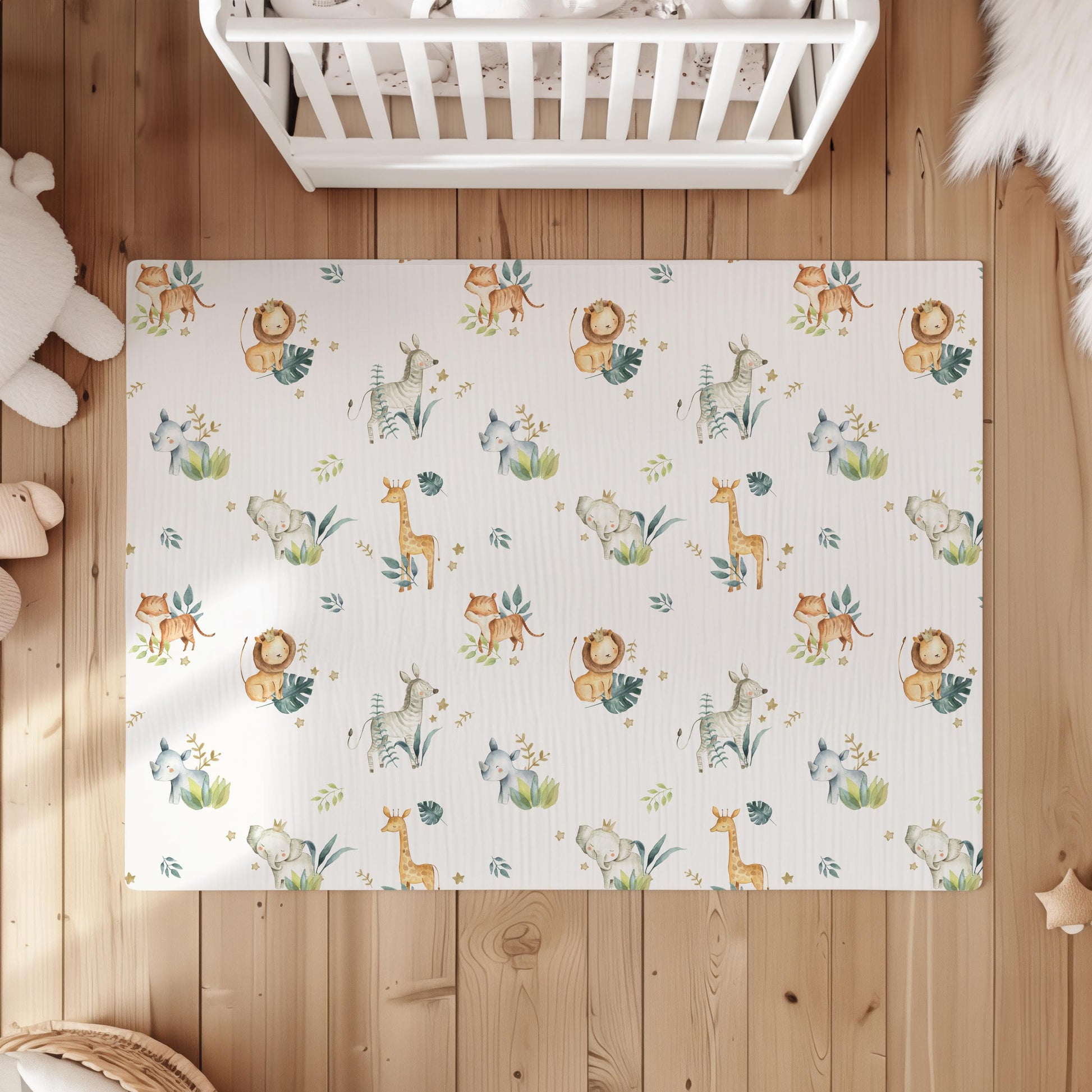 Safari Leaf Animal - Rug, Carpet, kids decor, Children's Room Decor, Kids Rug, Kids Carpet, Personalised decor, Safari decor
