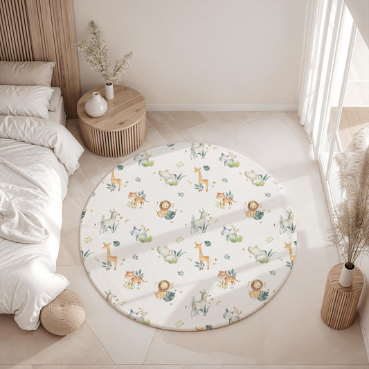 Safari Leaf Animal - Rug, Carpet, kids decor, Children's Room Decor, Kids Rug, Kids Carpet, Personalised decor, Safari decor