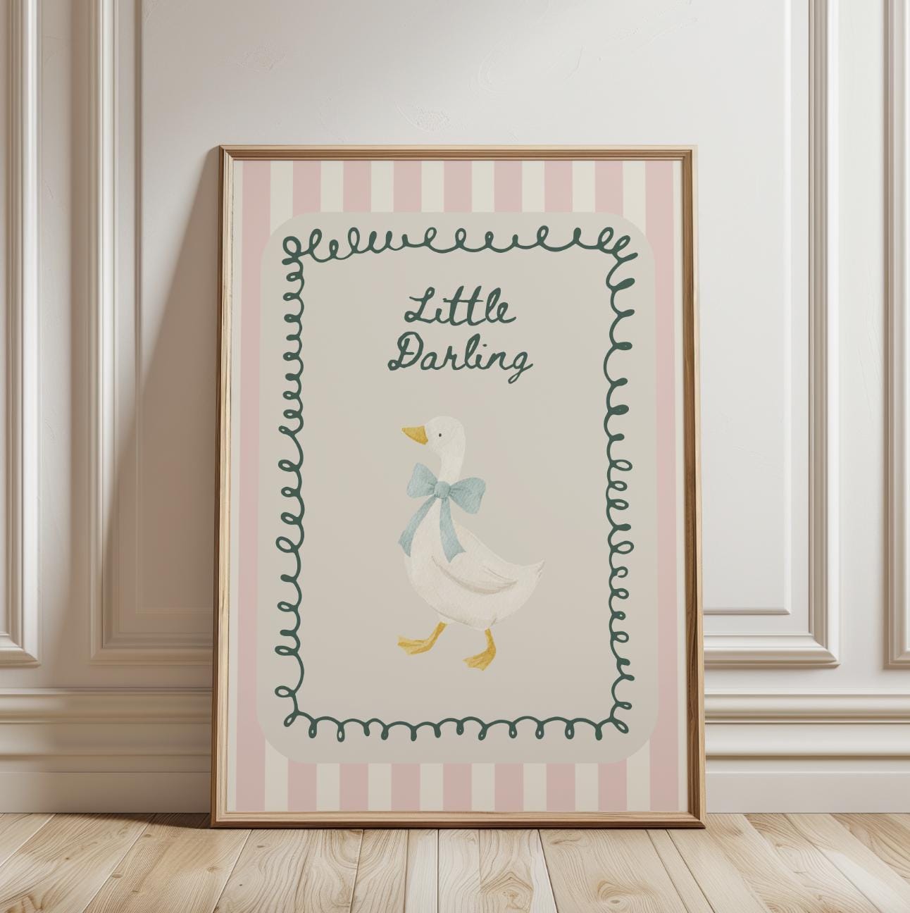 Little Darling Goose Print, Cute, Sweet Wall Prints, Bedroom Prints, Nursery Prints, Play Room Prints, Home Decor, Wall Poster, Home Decor