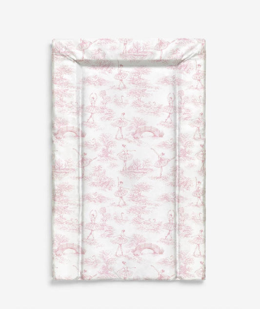 Baby Changing Mat - Chinoiserie Toile de Jouy Ballerina - PINK, Nappy Changing Mat, Waterproof Mat, Baby Gift, Wedge Changing Mat