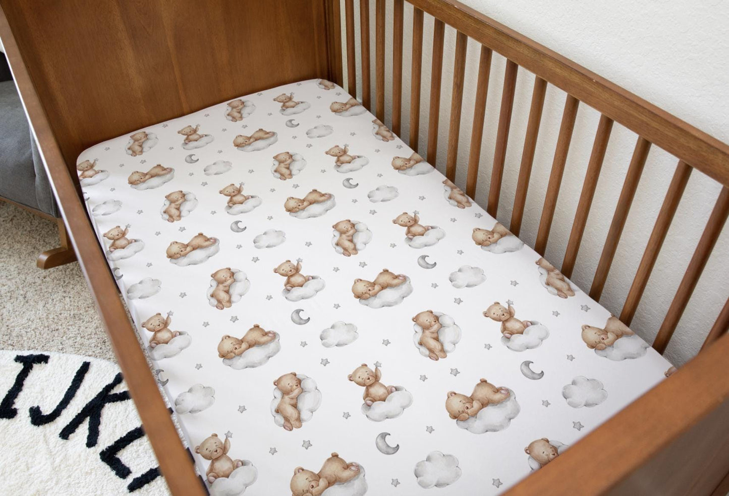 Bear on the Clouds Bedding, Duvet Covers, Fitted Sheets, Bear Bedding, Kids and Baby Bedding, Childrens Room Decor, Bedding and Pillows