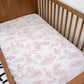 Chinoiserie Toile de Jouy BALLERINA - Pink, Bedding, Duvet Covers, Fitted Sheets, Safari theme with Hot Air Balloon, Kids Bedding