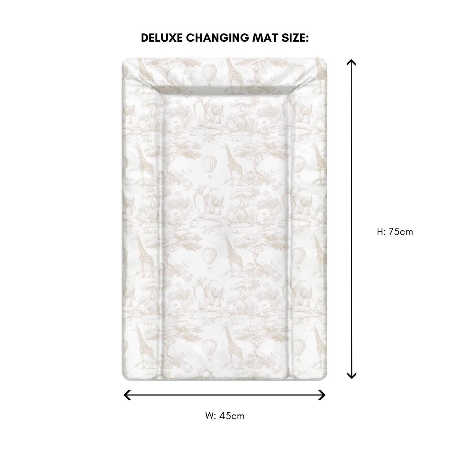 Chinoiserie Toile de Jouy Safari, Beige - Baby Changing Mat