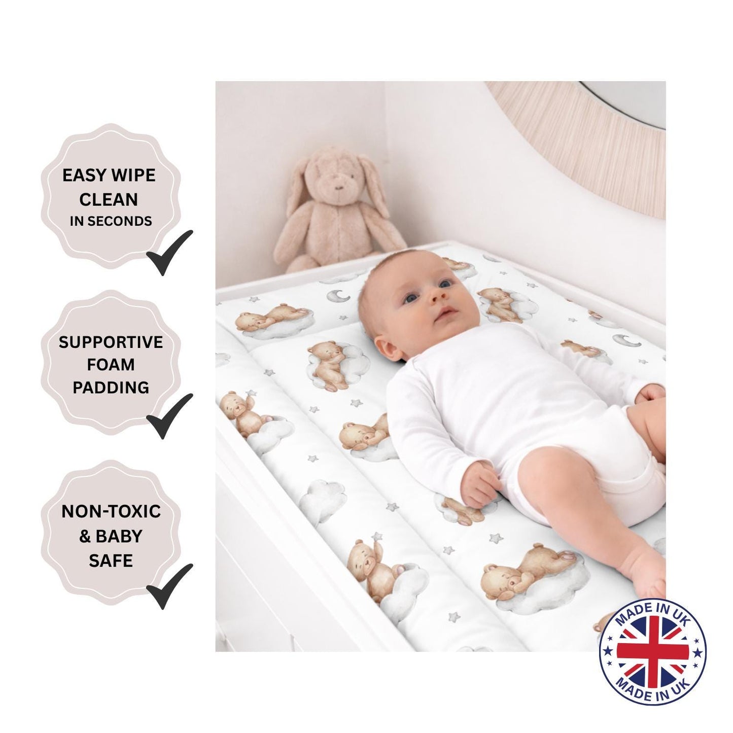 Bears in the Clouds - Baby Changing Mat
