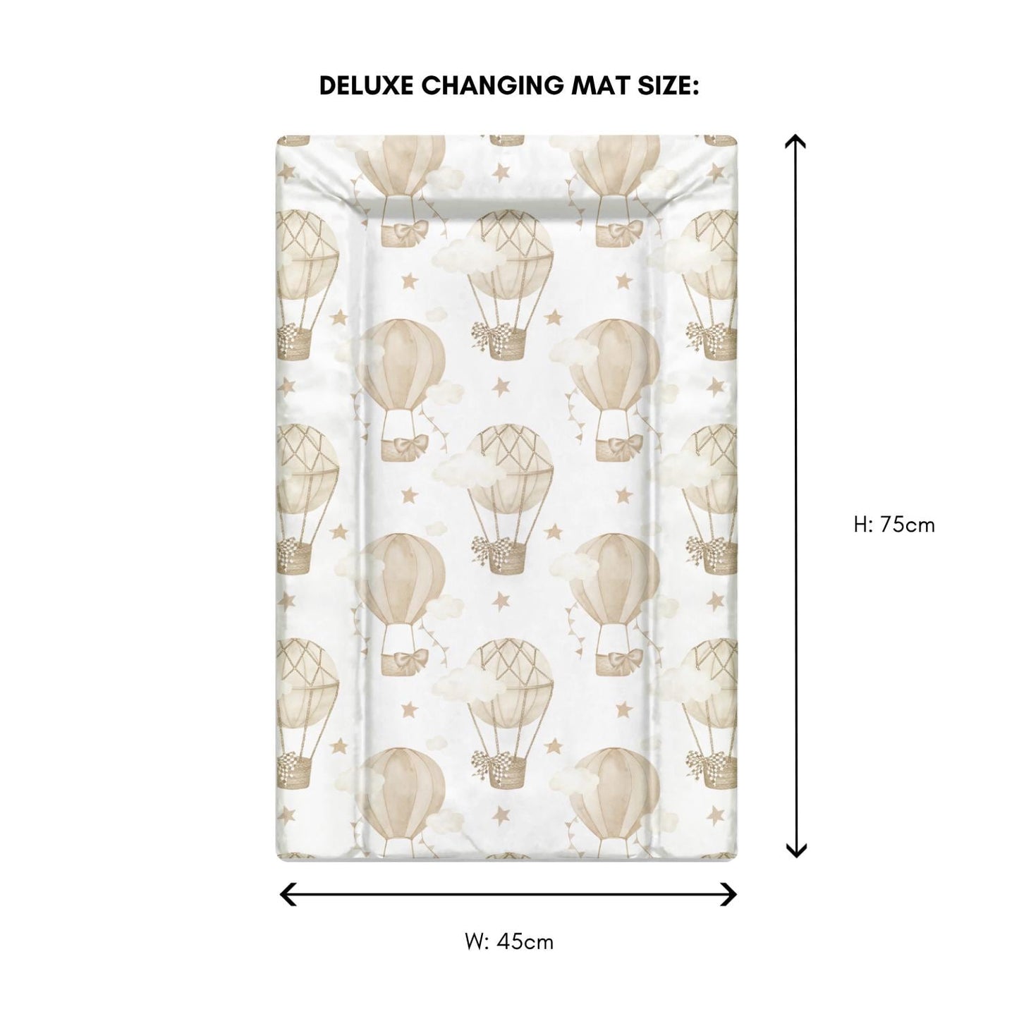 Multiple Hot Air Balloons, Beige - Baby Changing Mat