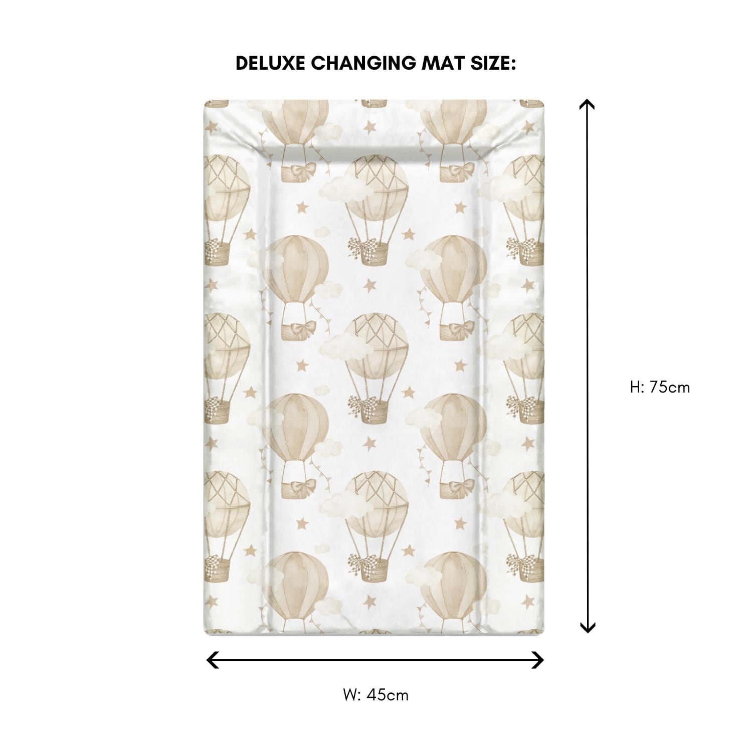 Multiple Hot Air Balloons, Beige - Baby Changing Mat