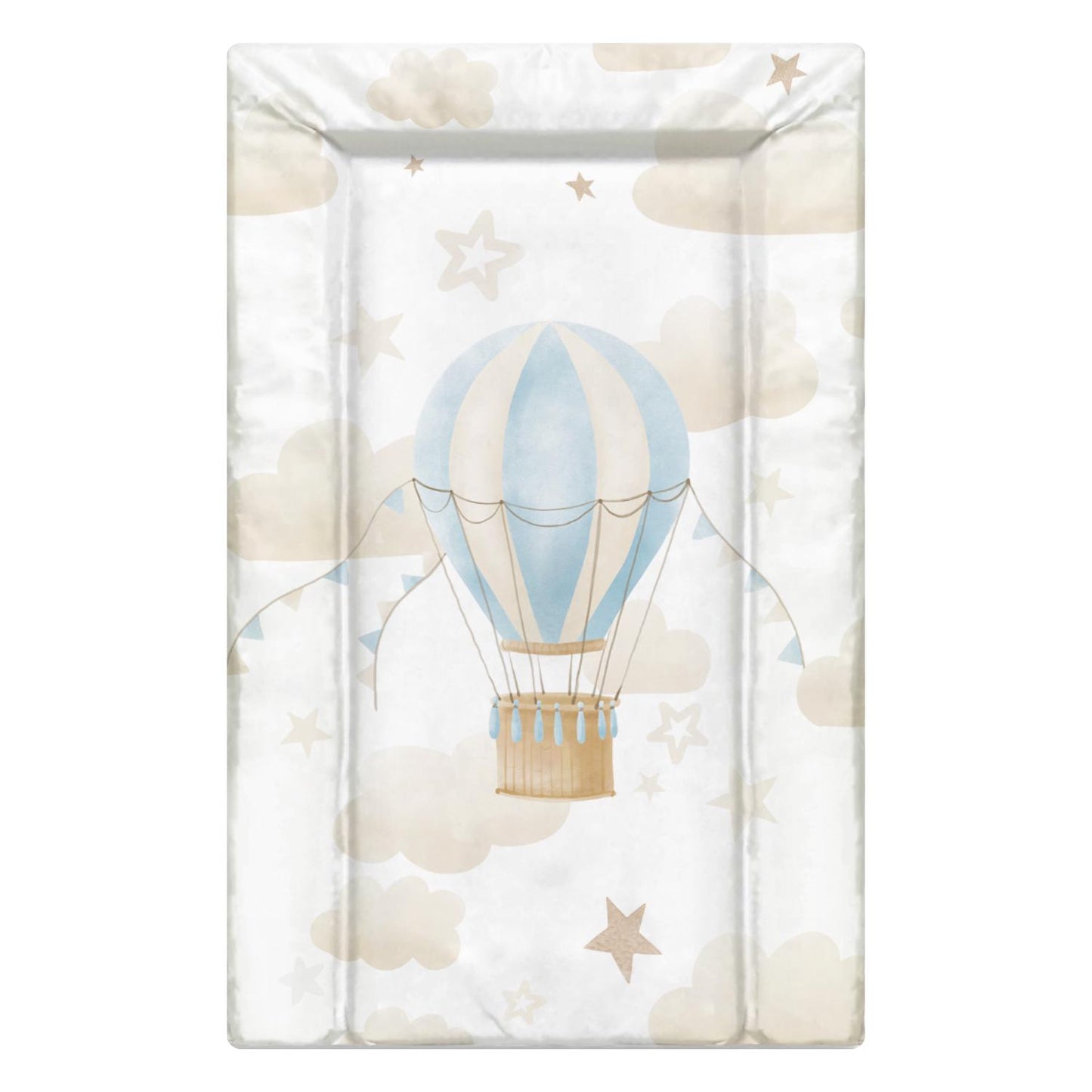 Single Hot Air Balloon, Blue and Beige - Baby Changing Mat
