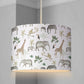 LAMPSHADE - Nursery Safari - Watercolour, Lampshade or Table lampshade - Childrens Room Lampshade - Round Lampshade