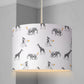 LAMPSHADE - Nursery Safari Animals Unicycle, Lampshade or Table lampshade - Childrens Room Lampshade - Round Lampshade