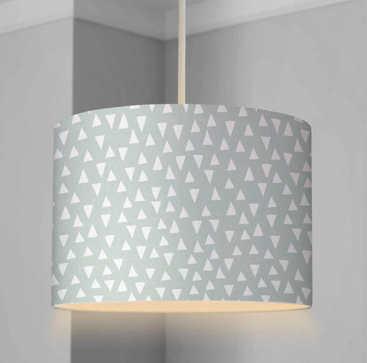 LAMPSHADE - Nursery Triangles - Cool Mint, Lampshade or Table lampshade - Childrens Room Lampshade - Round Lampshade